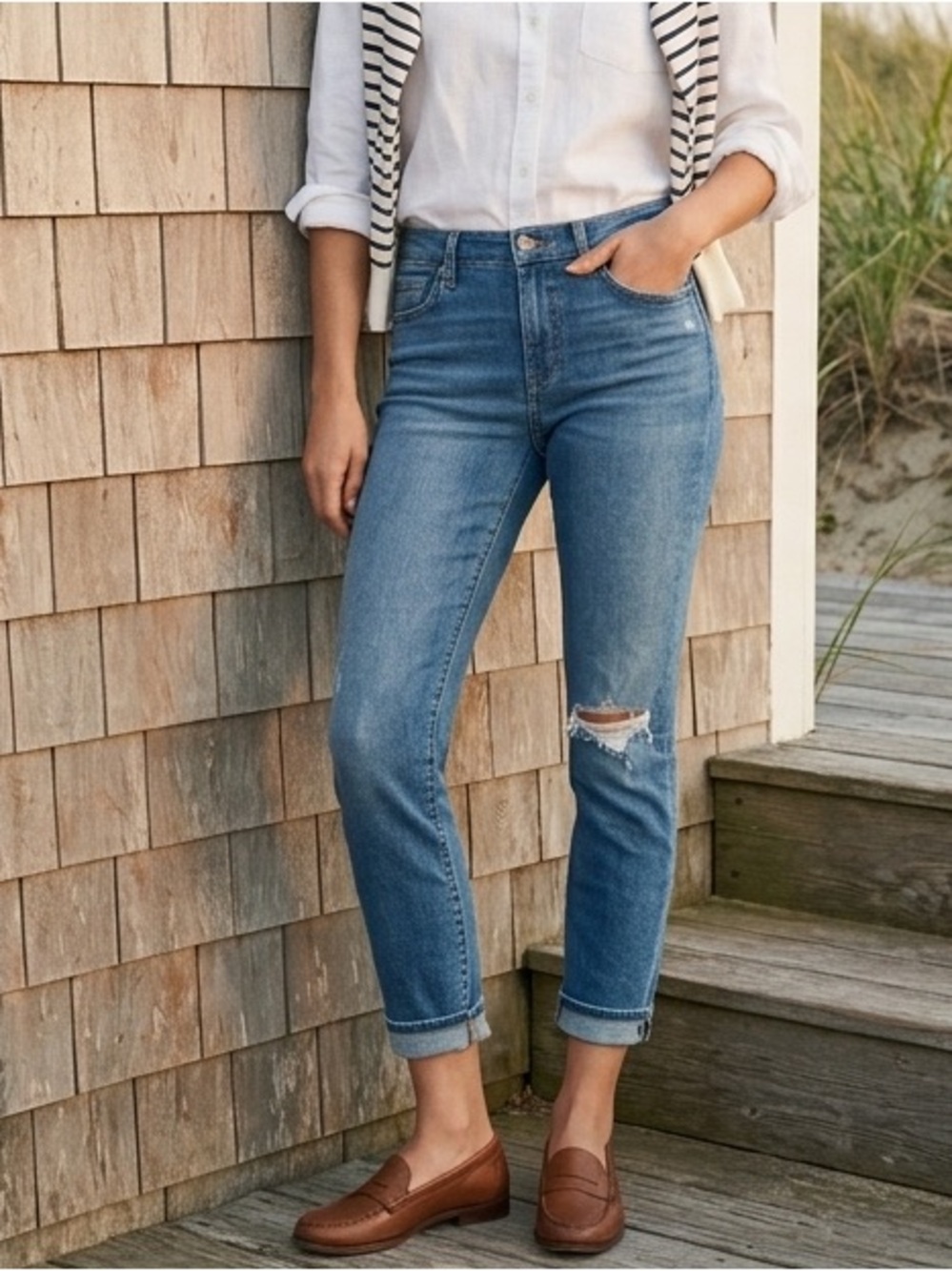 J. Crew  Cropped Toothpick Jeans with Distressed Details NWOT!